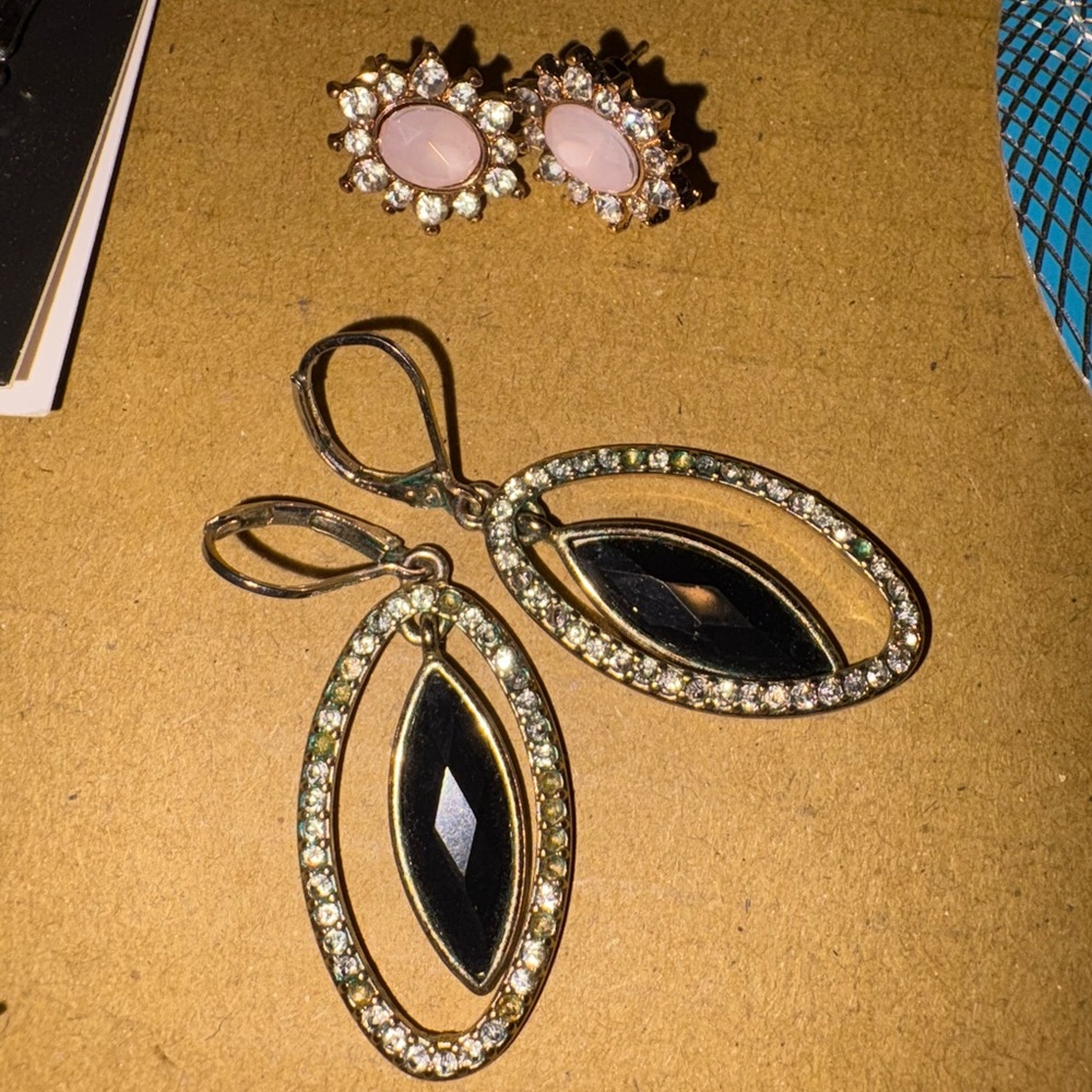 Elegant Black and Gold Earrings